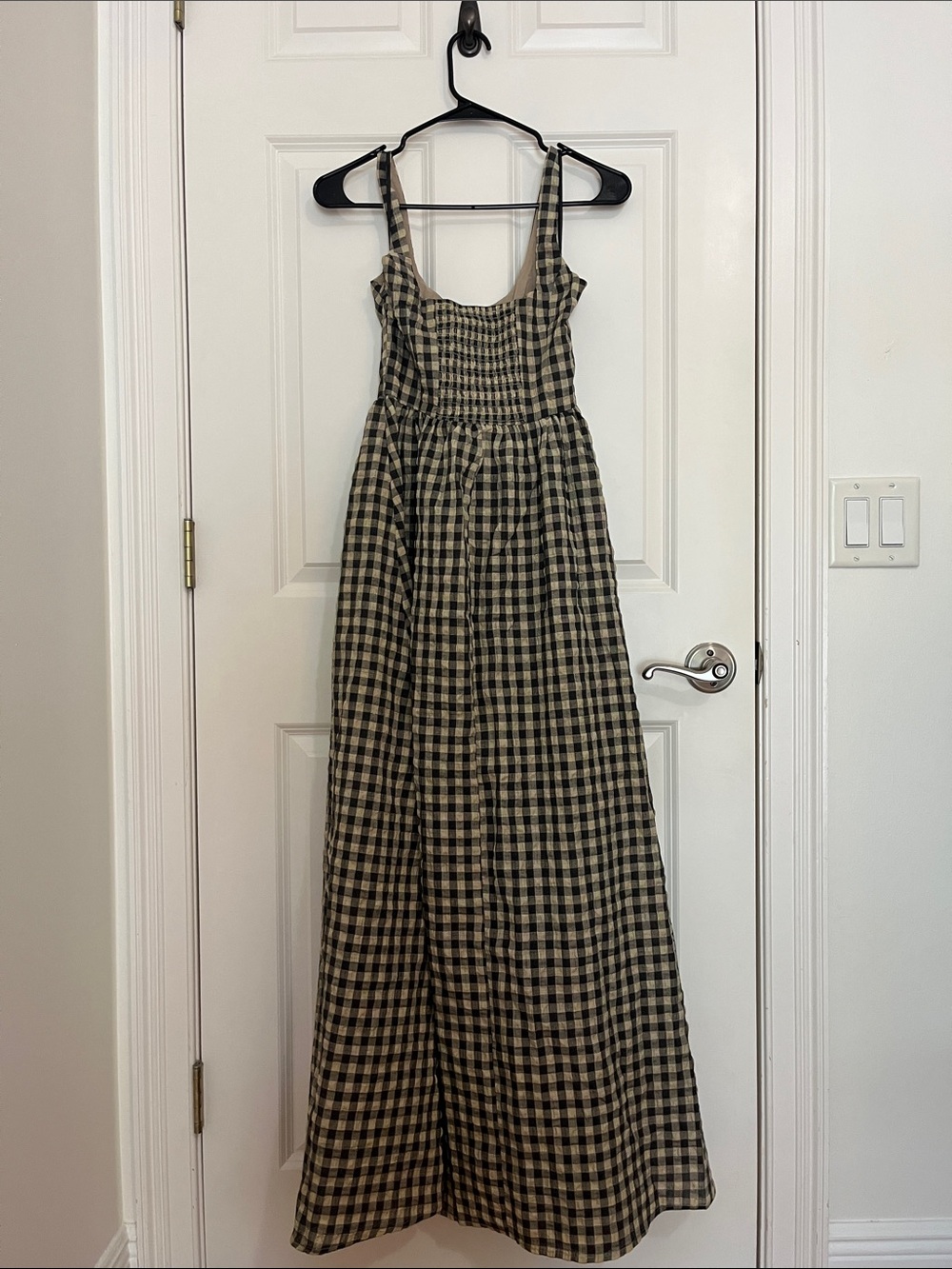 Princess Polly Black & Beige Gingham Maxi Dress - Picture 4 of 7